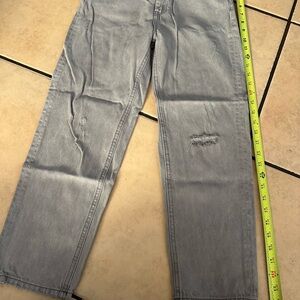 Zara Gray Straight Jeans Classic Denim Style